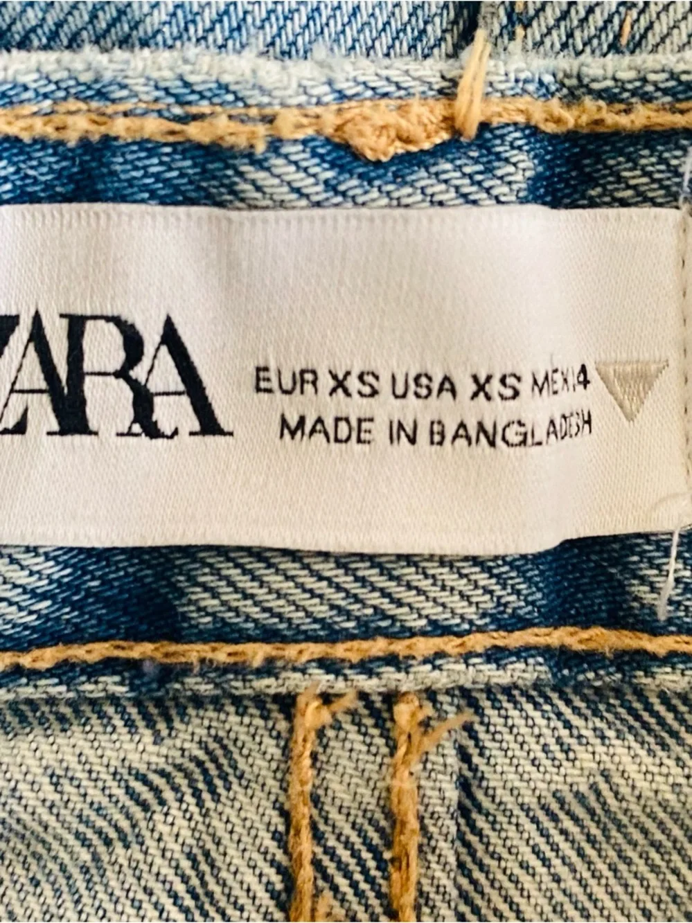ZARA Light Blue Denim Midi Skirt with Front Slit - Picture 3 of 4